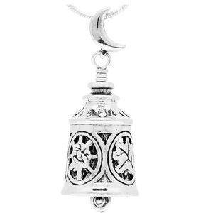 Whimsical Sterling Silver Cut Out The Four Seasons Moon Bell Jingle Pendent